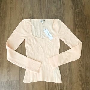 Topshop fine gauge sweater in pale pink (S)